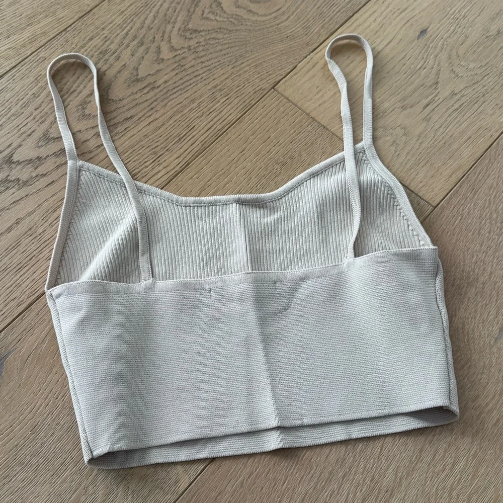 Et Clet Beige Ribbed Cropped Tank Small - Picture 4 of 6